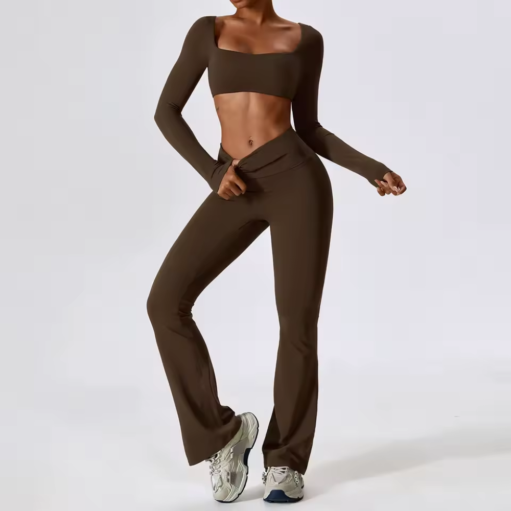 Seamless 2 Piece Yoga Set for Women – Crop Top and Leggings Workout Activewear