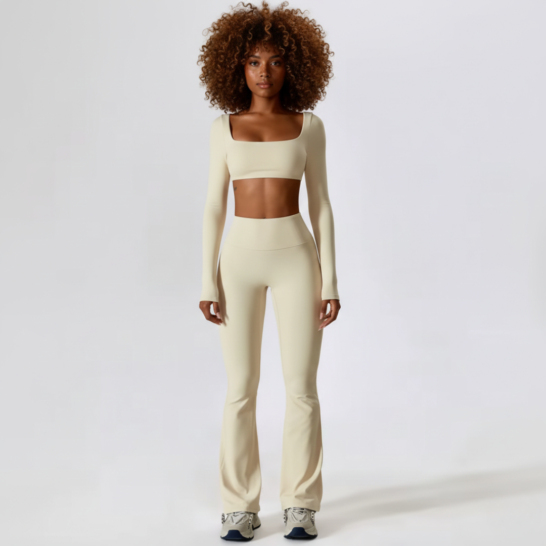 Seamless 2 Piece Yoga Set for Women – Crop Top and Leggings Workout Activewear