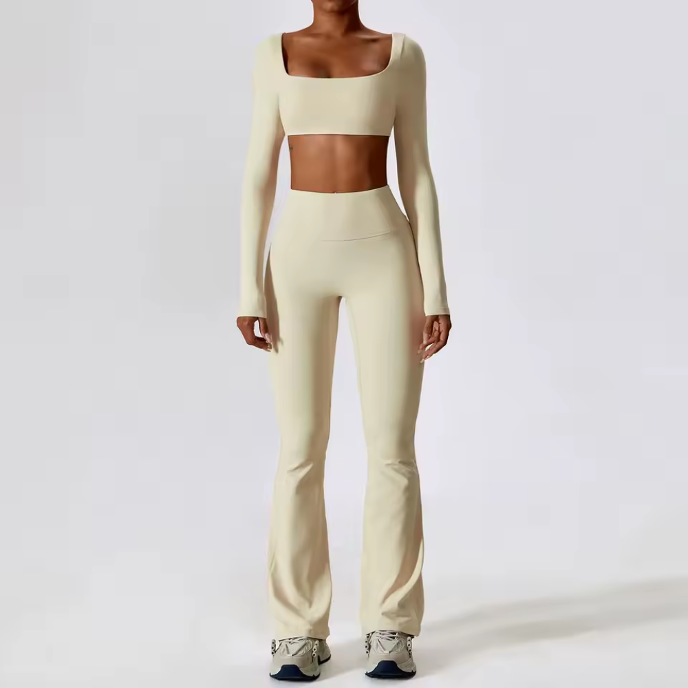 Seamless 2 Piece Yoga Set for Women – Crop Top and Leggings Workout Activewear