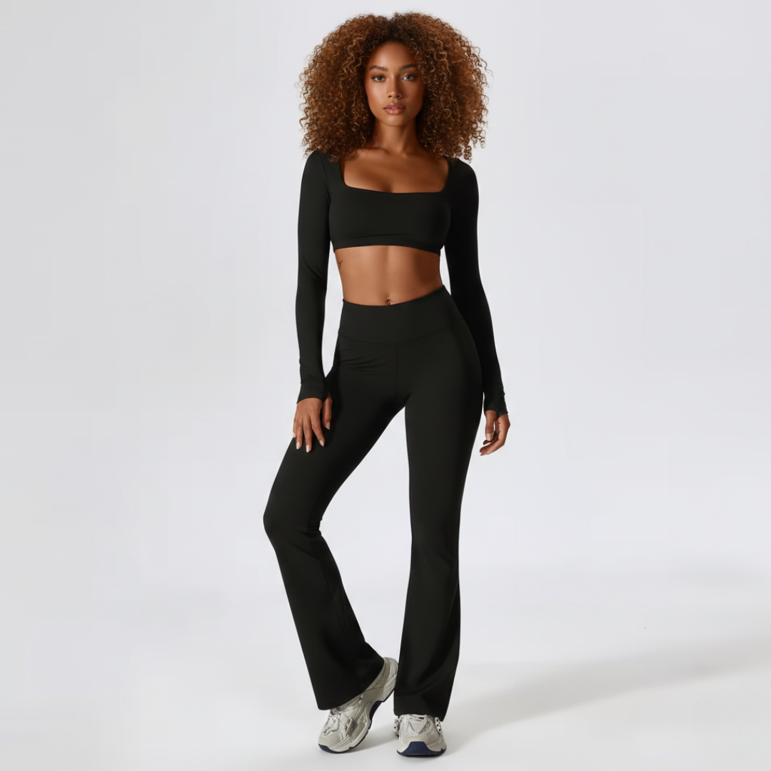 Seamless 2 Piece Yoga Set for Women – Crop Top and Leggings Workout Activewear