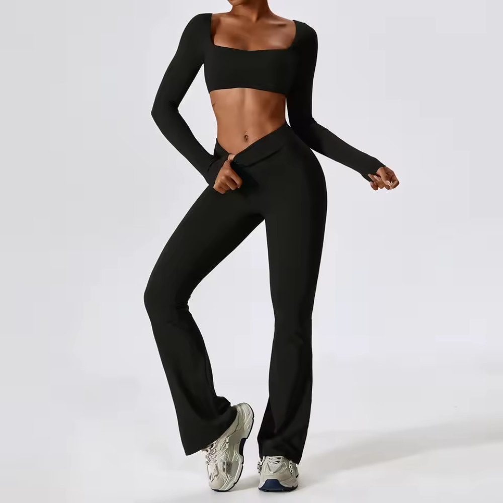 Seamless 2 Piece Yoga Set for Women – Crop Top and Leggings Workout Activewear