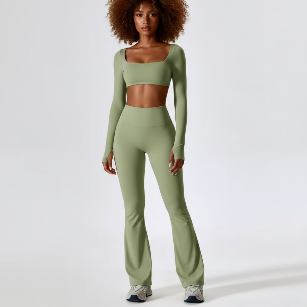 Seamless 2 Piece Yoga Set for Women – Crop Top and Leggings Workout Activewear