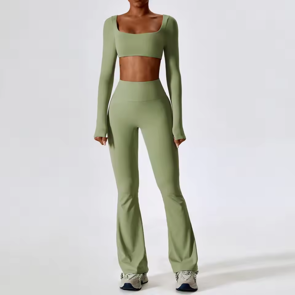 Seamless 2 Piece Yoga Set for Women – Crop Top and Leggings Workout Activewear