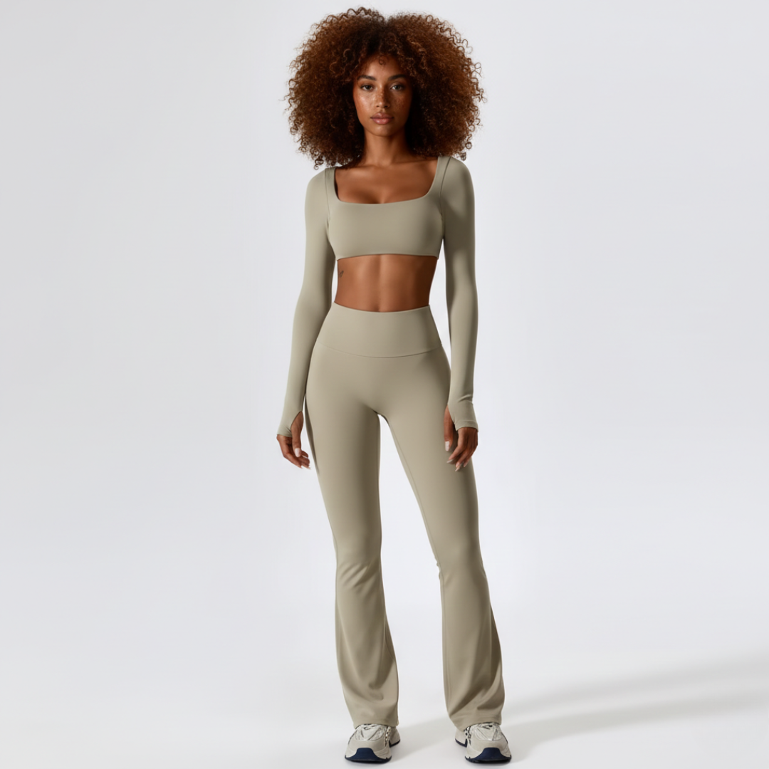 Seamless 2 Piece Yoga Set for Women – Crop Top and Leggings Workout Activewear