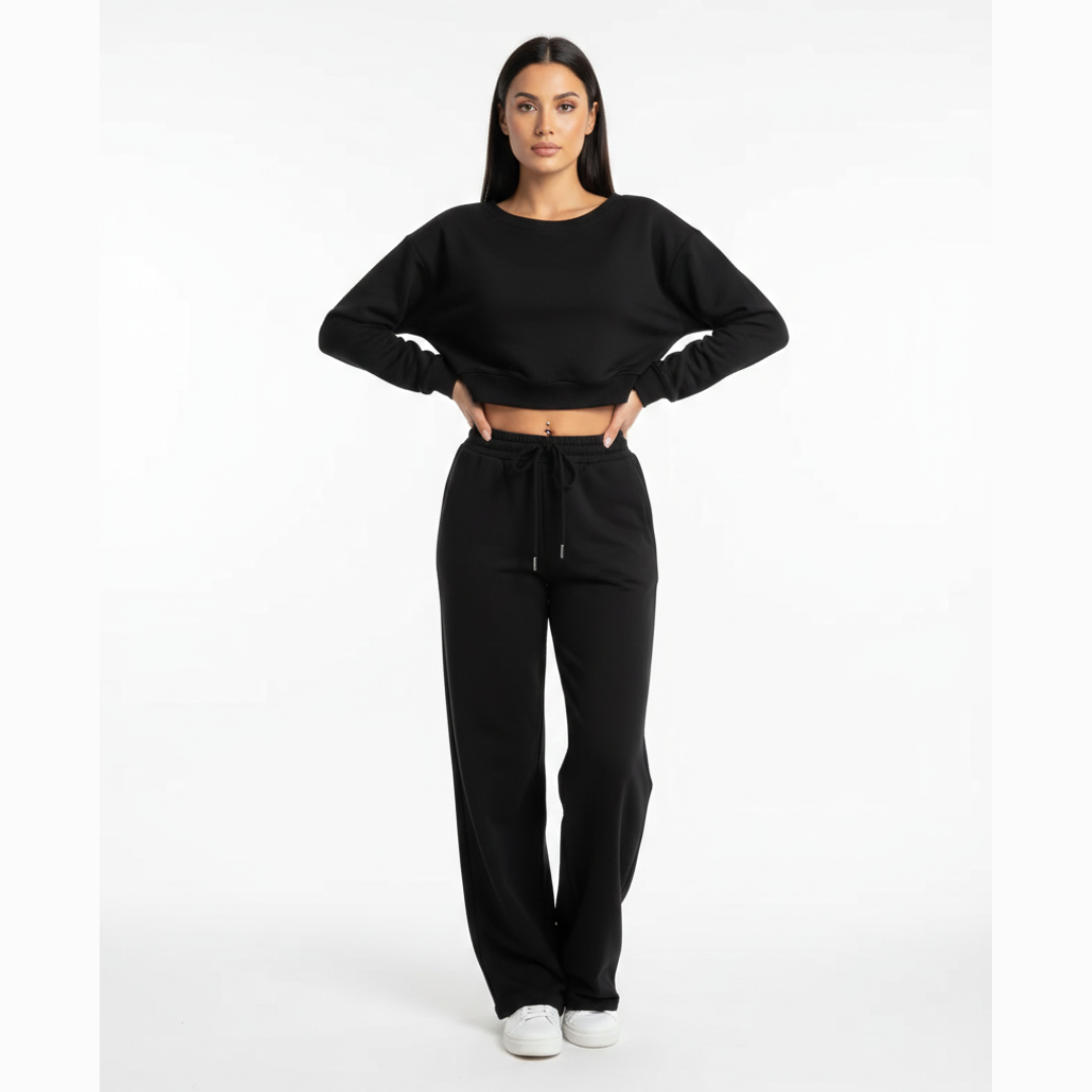 Off Shoulder Two Piece Set for Women – Long Sleeve Top and Pants Co Ord Outfit