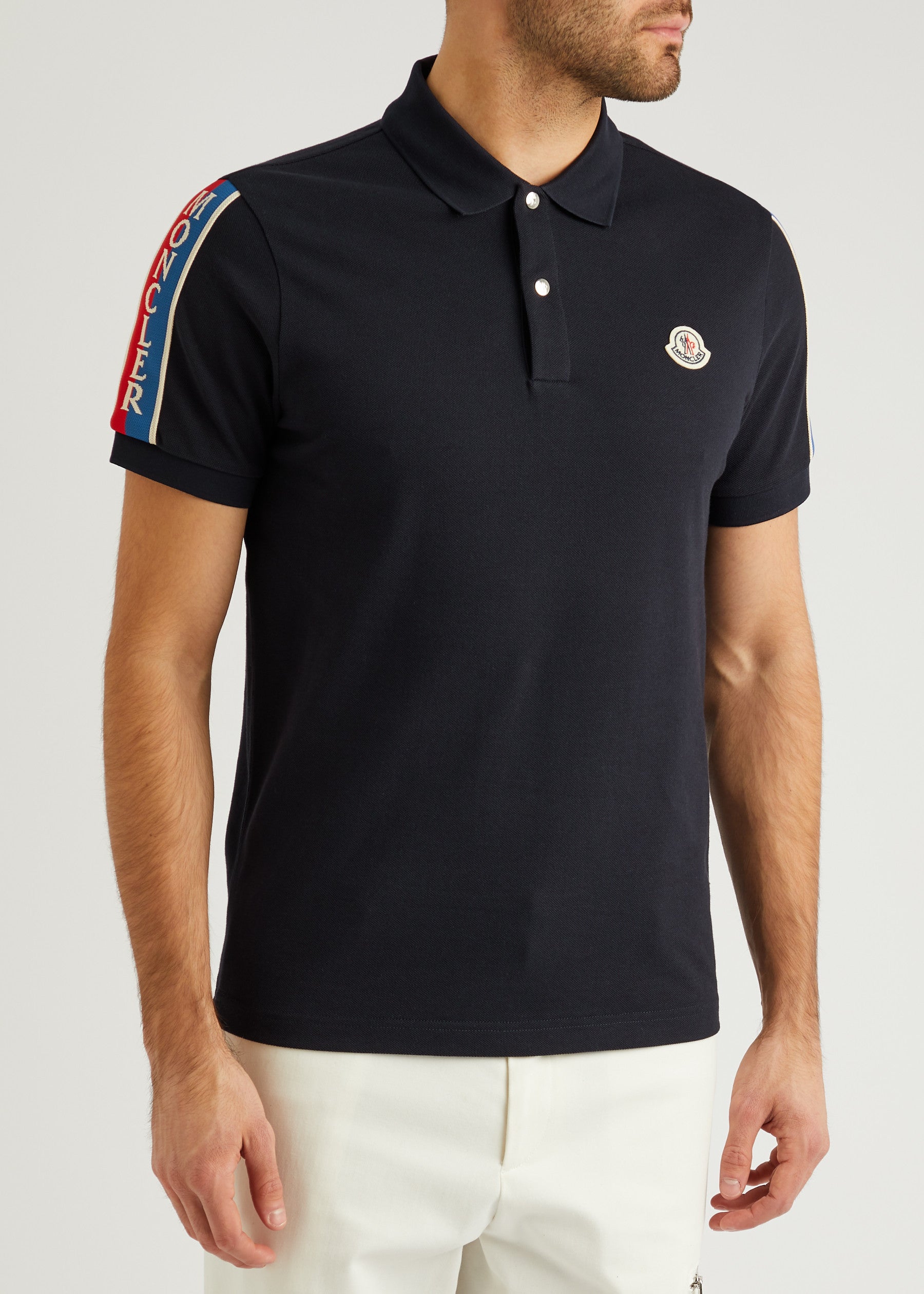 Moncler Men's Piqué Logo Polo Shirt