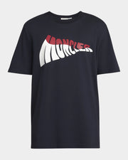 Moncler Men's Wavy Logo T-Shirt with Logo Detail