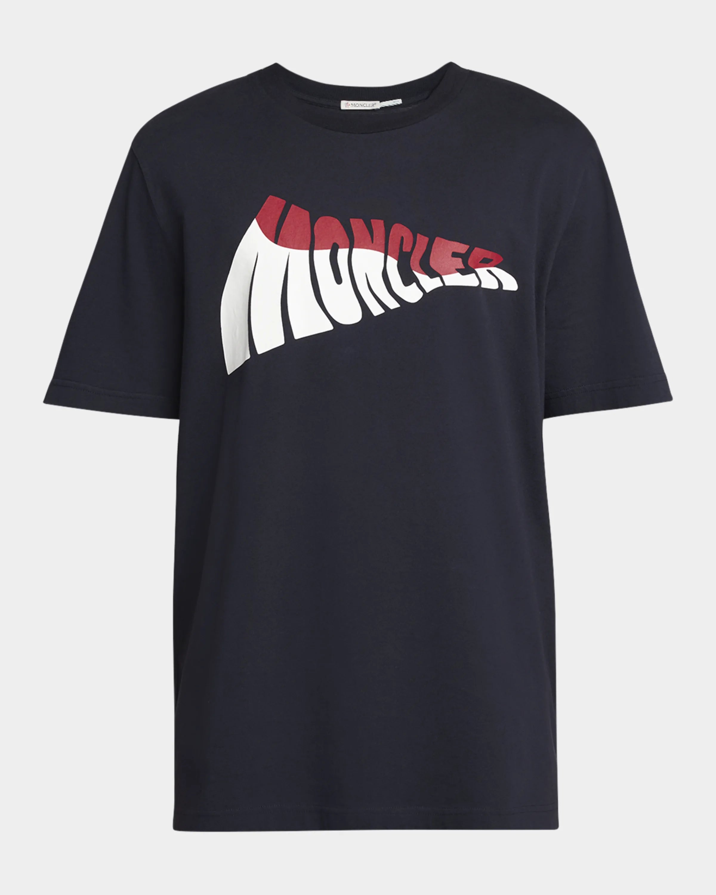 Moncler Men's Wavy Logo T-Shirt with Logo Detail