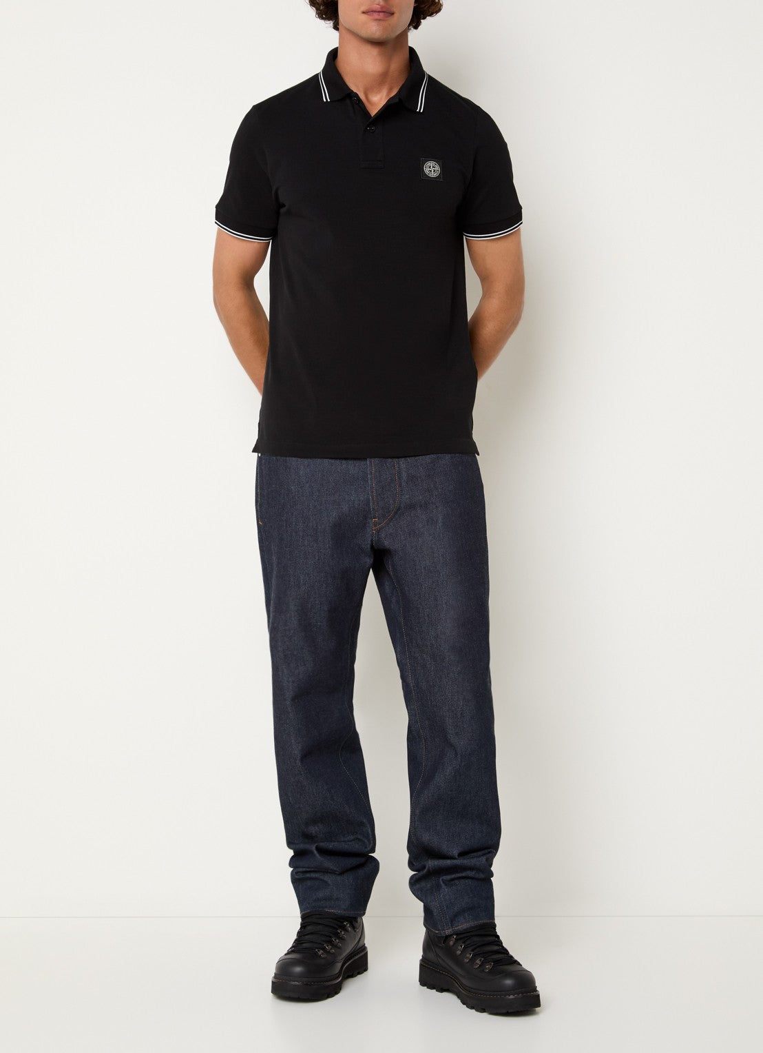 Stone Island S0018 Regular Fit Polo Shirt with Logo Embroidery